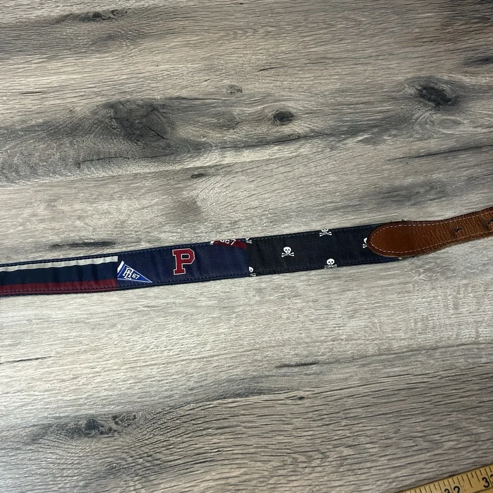 Polo Ralph Lauren Varsity Skull Needle Nos Brass Buckle Needle Nose Belt 42-44